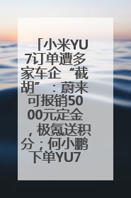 小米YU7订单遭多家车企“截胡”：蔚来可报销5000元定金，极氪送积分；何小鹏下单YU7，喊话雷军早点交付