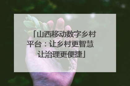 山西移动数字乡村平台：让乡村更智慧 让治理更便捷