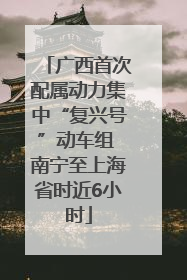 广西首次配属动力集中“复兴号”动车组 南宁至上海省时近6小时