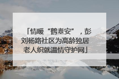 情暖“鹤耋安”，彭刘杨路社区为高龄独居老人织就温情守护网