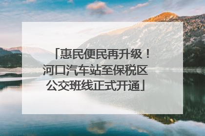 惠民便民再升级！河口汽车站至保税区公交班线正式开通