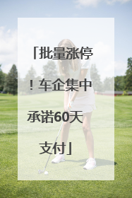 批量涨停！车企集中承诺60天支付