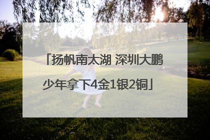 扬帆南太湖 深圳大鹏少年拿下4金1银2铜