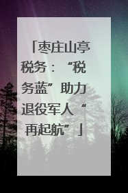 枣庄山亭税务：“税务蓝”助力退役军人“再起航”