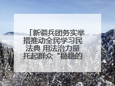 新疆兵团务实举措推动全民学习民法典 用法治力量托起群众“稳稳的幸福”