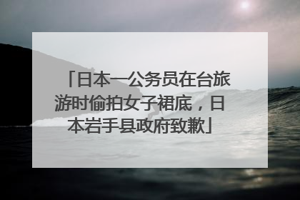 日本一公务员在台旅游时偷拍女子裙底，日本岩手县政府致歉