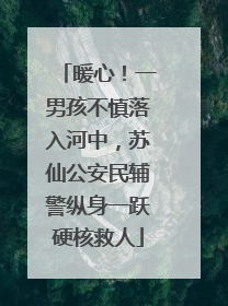 暖心！一男孩不慎落入河中，苏仙公安民辅警纵身一跃硬核救人