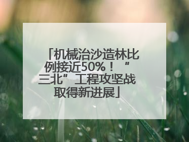 机械治沙造林比例接近50%！“三北”工程攻坚战取得新进展
