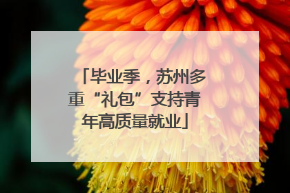 毕业季，苏州多重“礼包”支持青年高质量就业