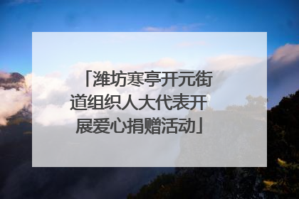 潍坊寒亭开元街道组织人大代表开展爱心捐赠活动