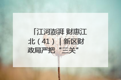 江河澎湃 财惠江北（41）｜新区财政局严把“三关” 绘就“良田美景”