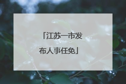 江苏一市发布人事任免