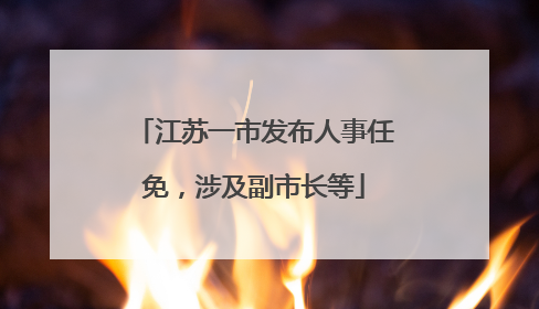 江苏一市发布人事任免，涉及副市长等