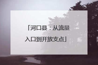 河口县：从流量入口到开放支点