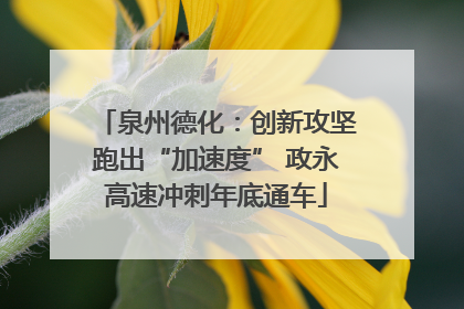泉州德化：创新攻坚跑出“加速度” 政永高速冲刺年底通车