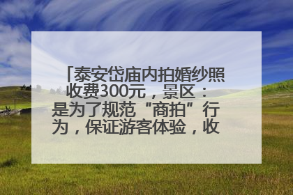泰安岱庙内拍婚纱照收费300元，景区：是为了规范“商拍”行为，保证游客体验，收取费用全部上交国库