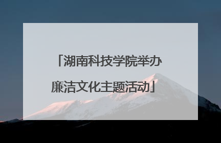 湖南科技学院举办廉洁文化主题活动