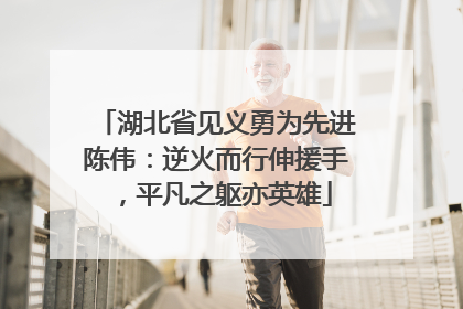 湖北省见义勇为先进陈伟：逆火而行伸援手，平凡之躯亦英雄
