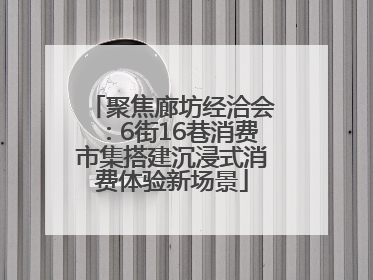 聚焦廊坊经洽会：6街16巷消费市集搭建沉浸式消费体验新场景