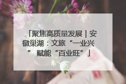 聚焦高质量发展｜安徽巢湖：文旅“一业兴” 赋能“百业旺”