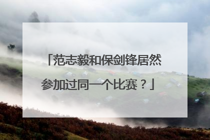 范志毅和保剑锋居然参加过同一个比赛？