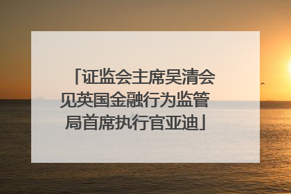 证监会主席吴清会见英国金融行为监管局首席执行官亚迪