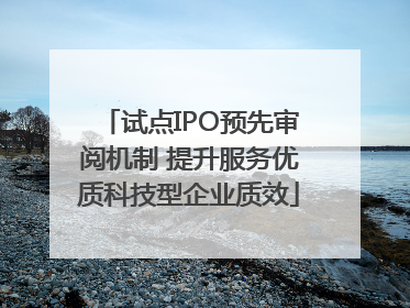 试点IPO预先审阅机制 提升服务优质科技型企业质效