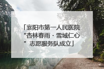 襄阳市第一人民医院“杏林春雨・雪域仁心”志愿服务队成立