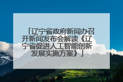 辽宁省政府新闻办召开新闻发布会解读《辽宁省促进人工智能创新发展实施方案》