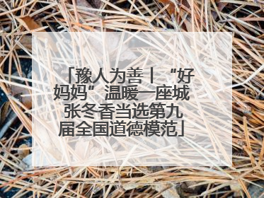 豫人为善丨“好妈妈”温暖一座城 张冬香当选第九届全国道德模范