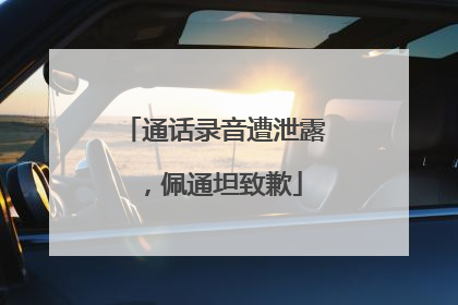 通话录音遭泄露，佩通坦致歉