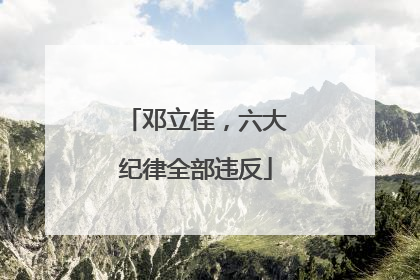 邓立佳，六大纪律全部违反