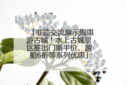 非遗交流展示周惠游古城！水上古城景区推出门票半价、游船6折等系列优惠