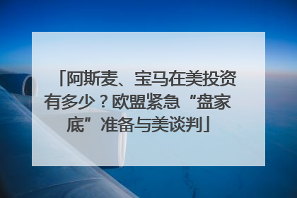阿斯麦、宝马在美投资有多少？欧盟紧急“盘家底”准备与美谈判