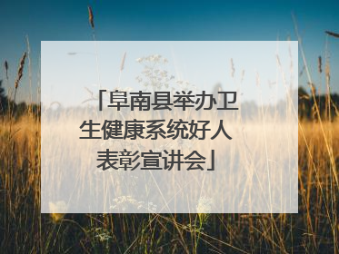 阜南县举办卫生健康系统好人表彰宣讲会