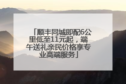 顺丰同城即配6公里低至11元起，端午送礼亲民价格享专业高端服务