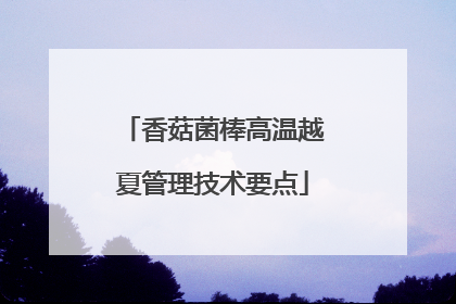 香菇菌棒高温越夏管理技术要点