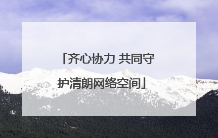 齐心协力 共同守护清朗网络空间