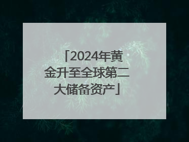 2024年黄金升至全球第二大储备资产