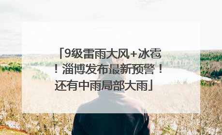 9级雷雨大风+冰雹！淄博发布最新预警！还有中雨局部大雨