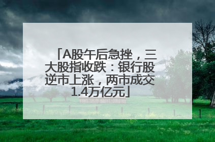 A股午后急挫，三大股指收跌：银行股逆市上涨，两市成交1.4万亿元